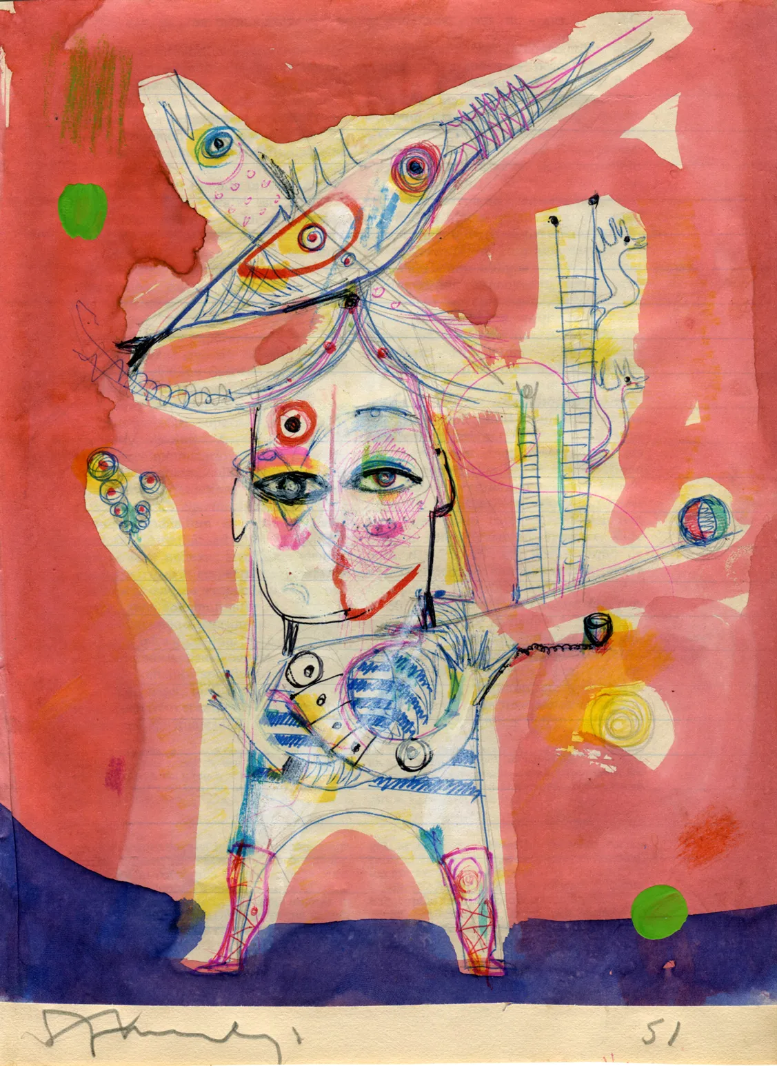 Animal - Dated - Fish - Signed - Woman