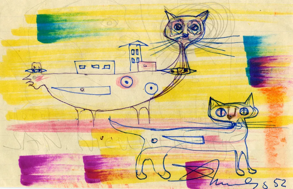 Animal - Cat - Dated - Signed