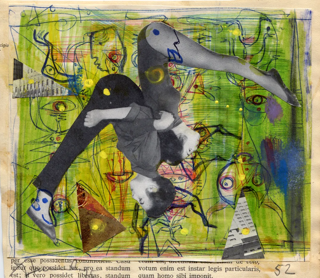 Ballet - Collage - Dated - Man - Signed - Woman