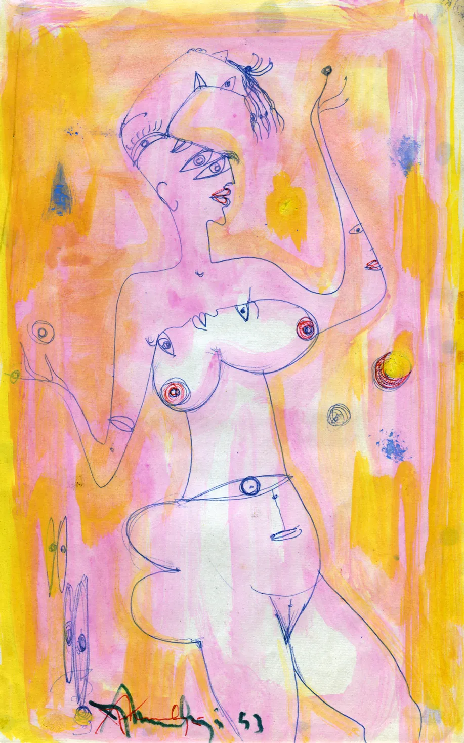 Dated - Nude - Signed - Woman