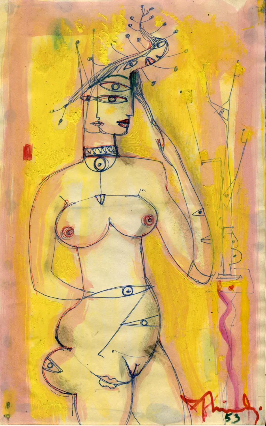 Dated - Nude - Signed - Woman