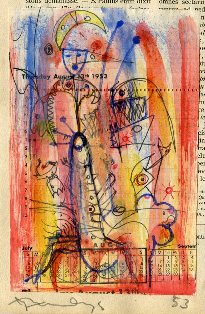 Construction - Dated - Figure - Moon - North-Africa - Signed