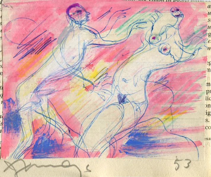 Couple - Dated - Man - Nude - Signed - Woman