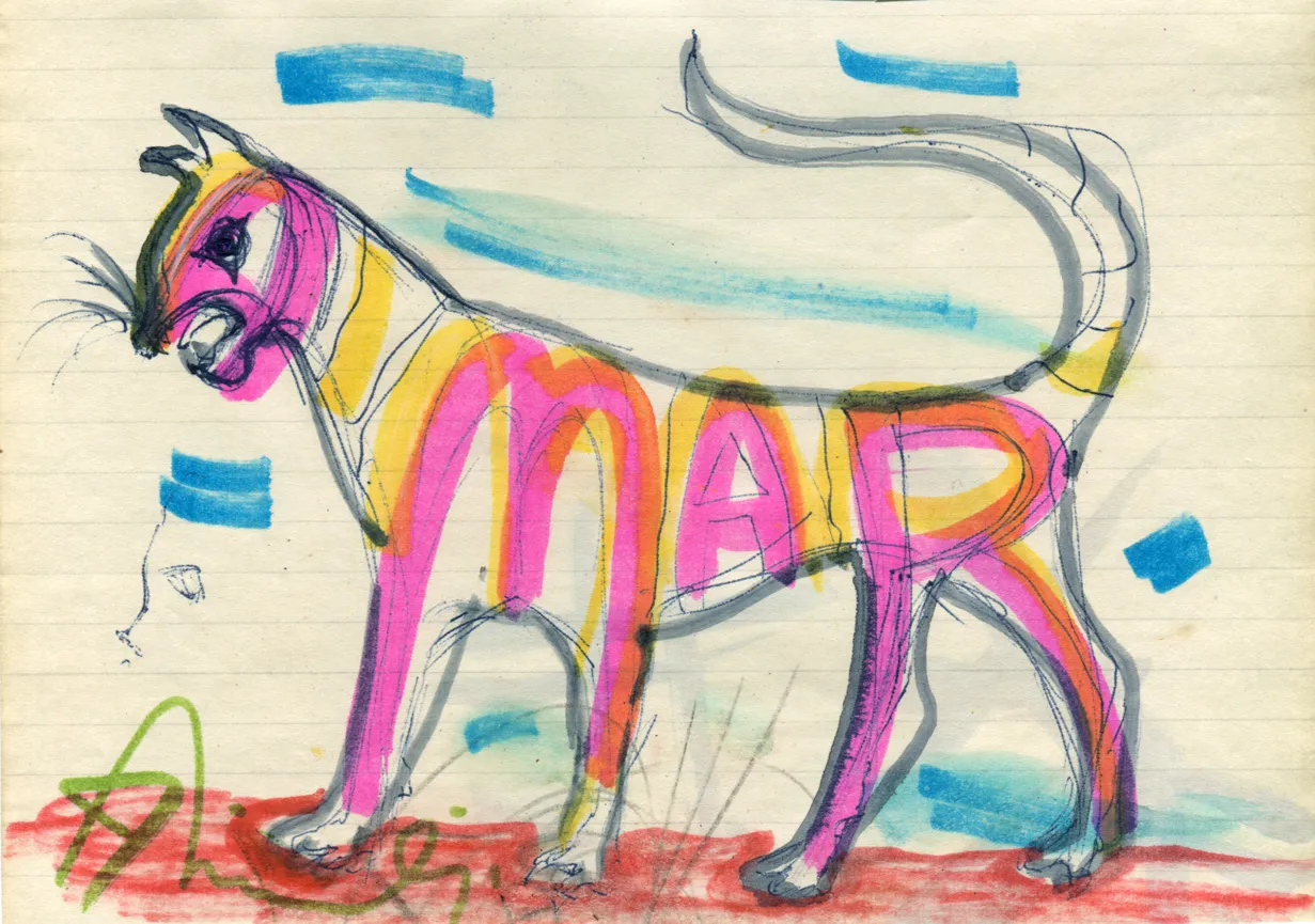 Animal - Circus - Dated - Lion - Signed