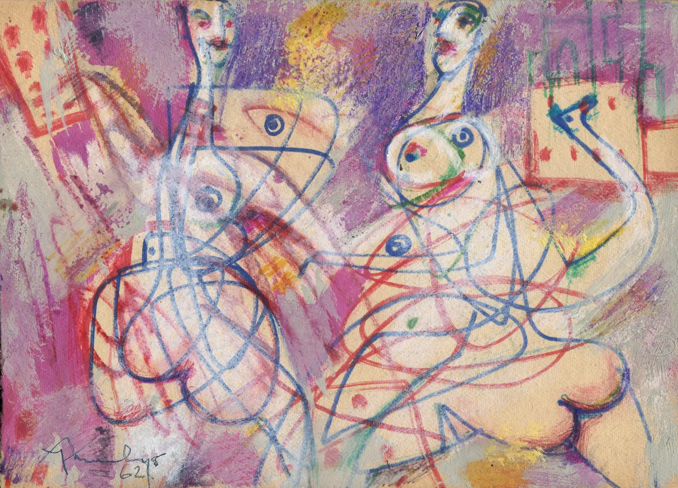 Dated - Man - Nude - Signed - Woman