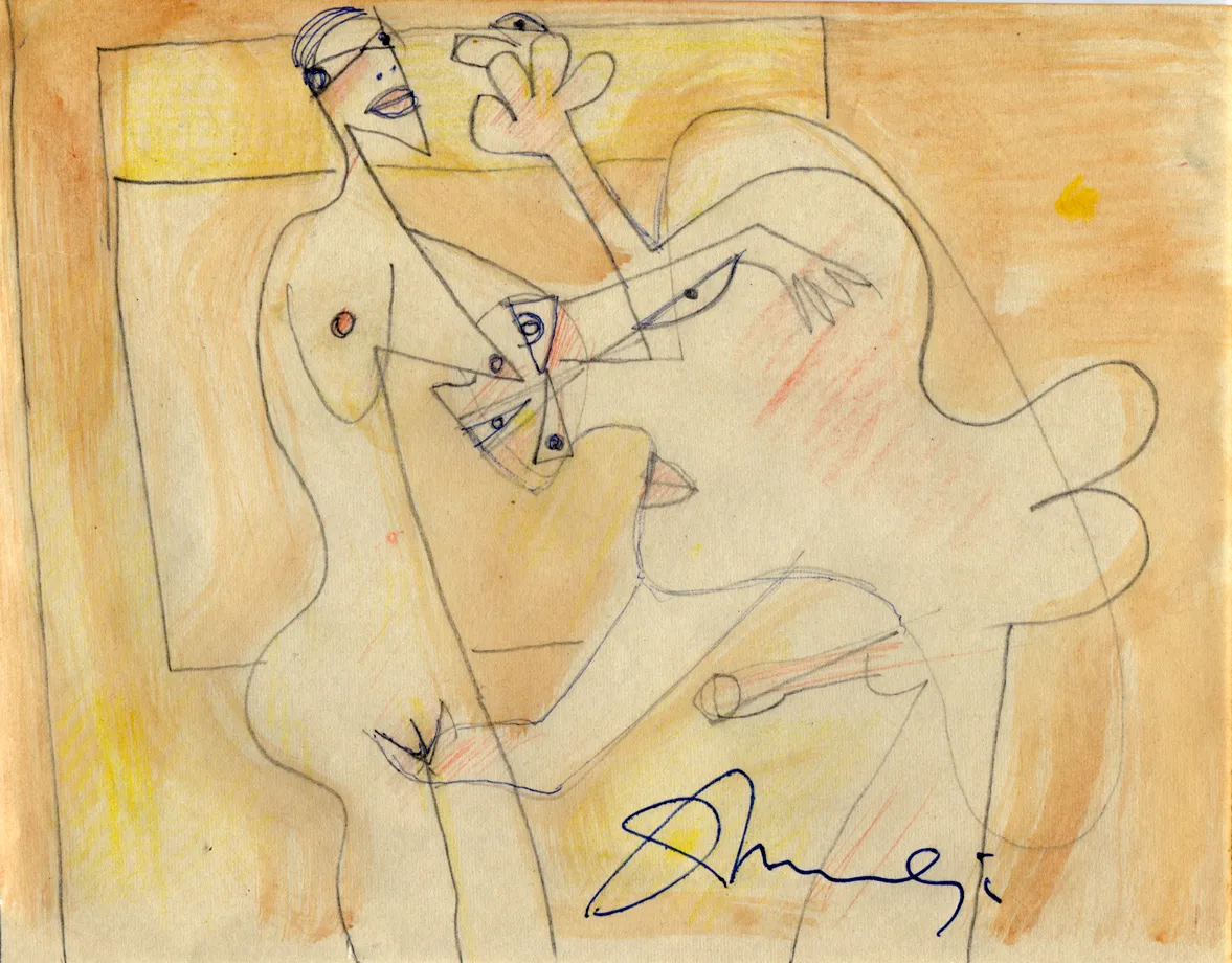 Couple - Man - Nude - Signed - Woman
