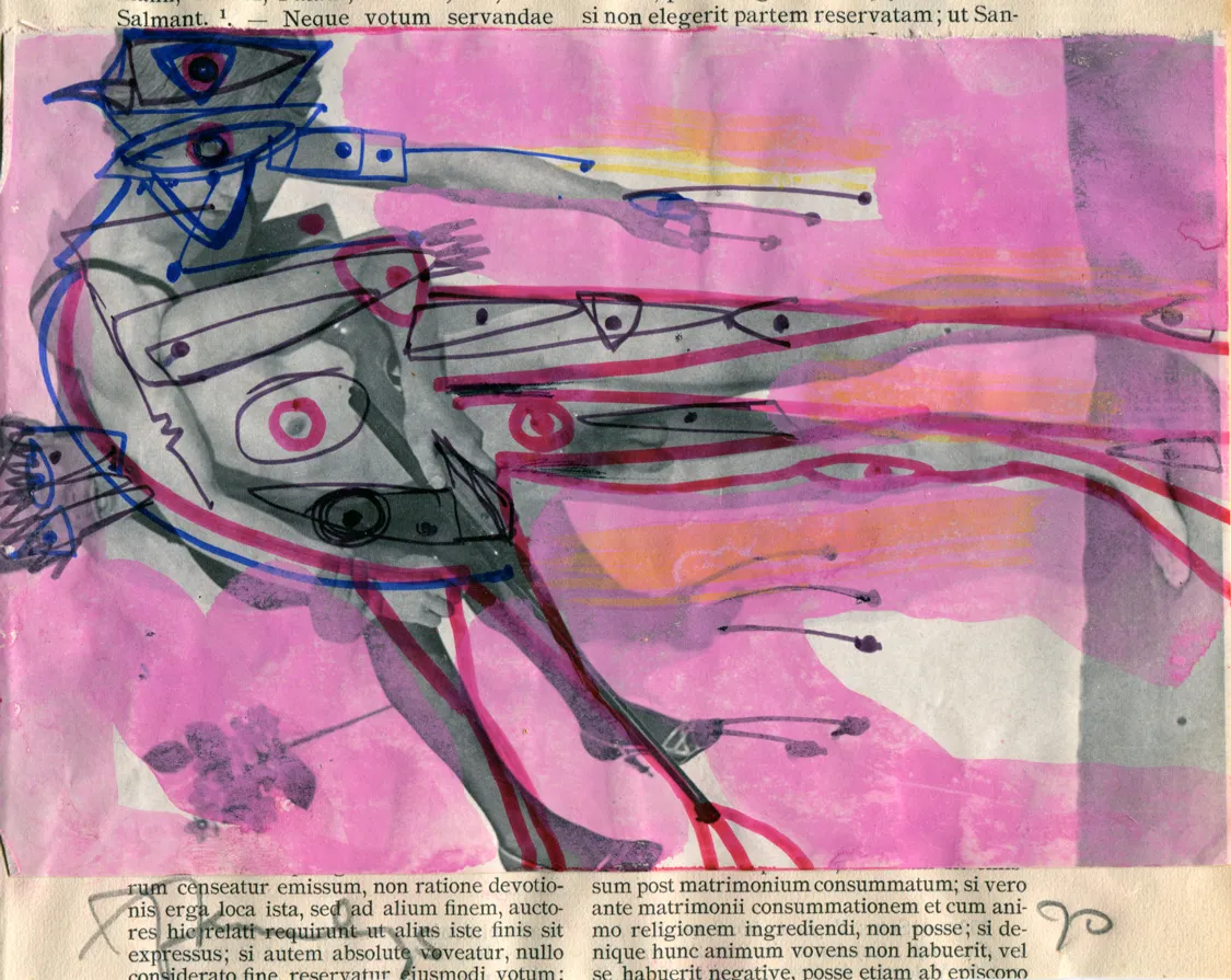 Animal - Bird - Candy - Collage - Dated - Signed
