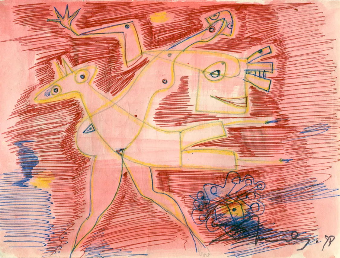 Couple - Dated - Figure - Nude - Signed - Woman