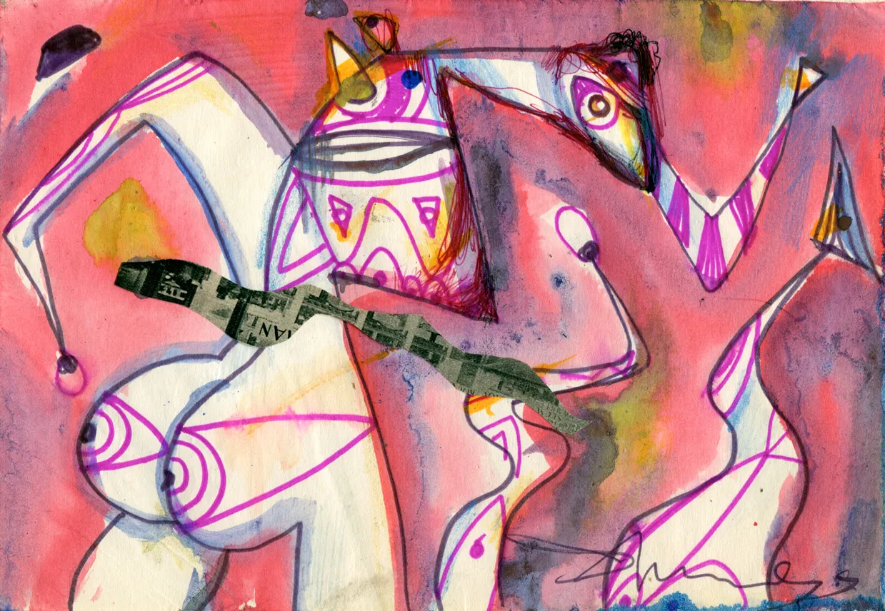 Bird - Collage - Figure - Nude